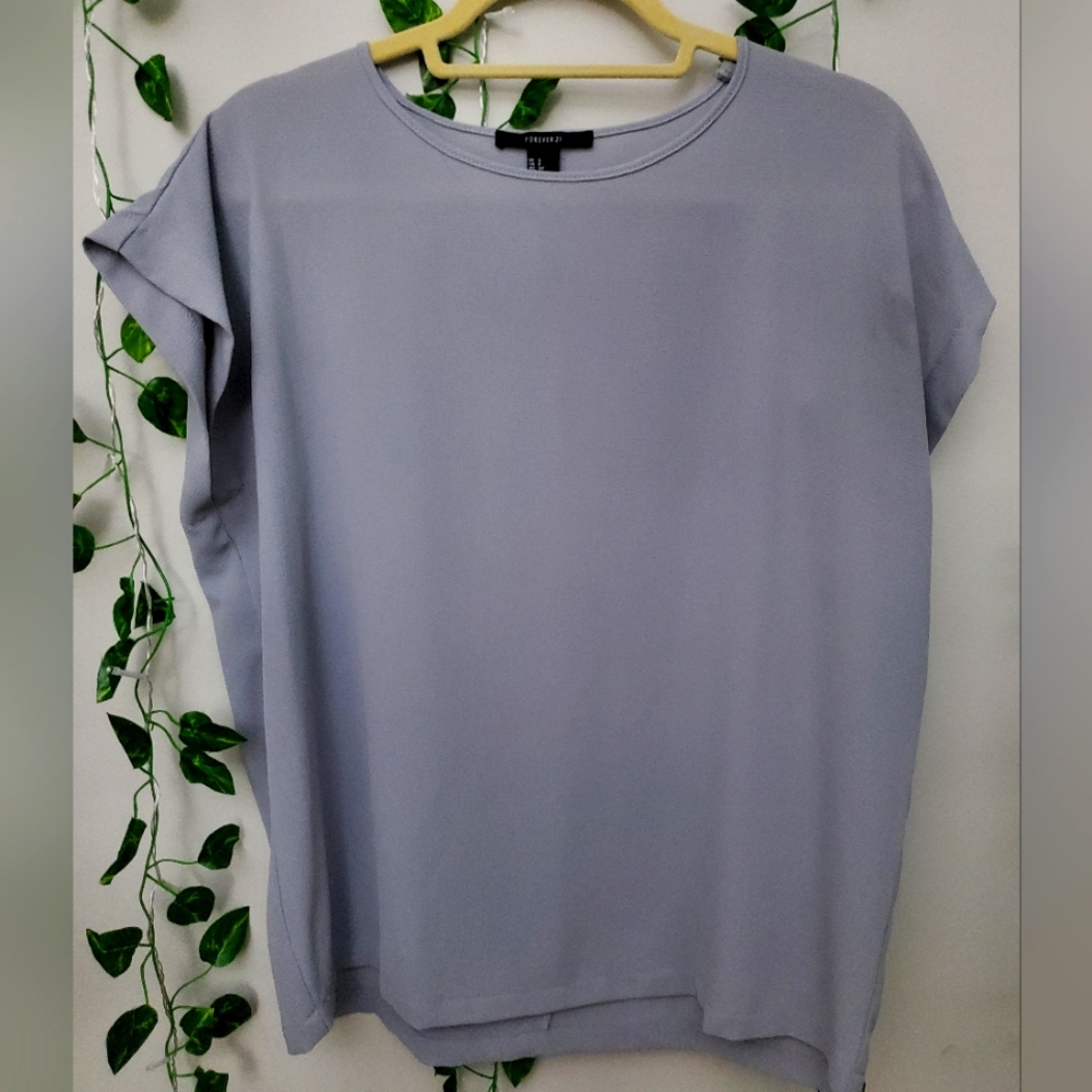 Grey small box blouse short sleeve